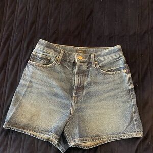 Express Super Highrise Denim Blue Women's Shorts